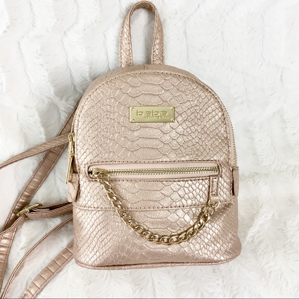 Bebe Rosegold Mini Backpack